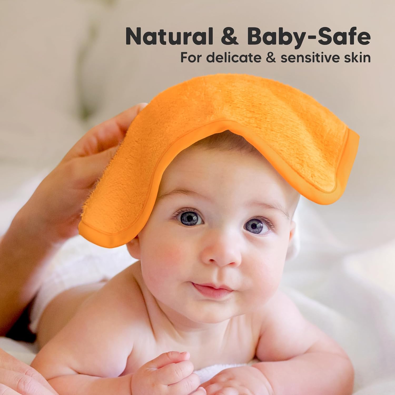 KeaBabies 6-Pack Bamboo Washcloths - Carrot 10x10 Soft for Babies