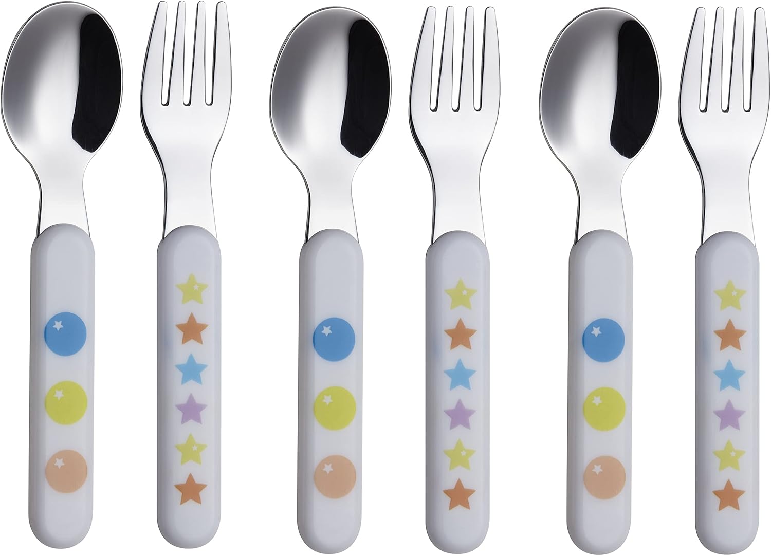 Exzact Kids Flatware Set 6PCS 1810 Stainless Steel BPA Free