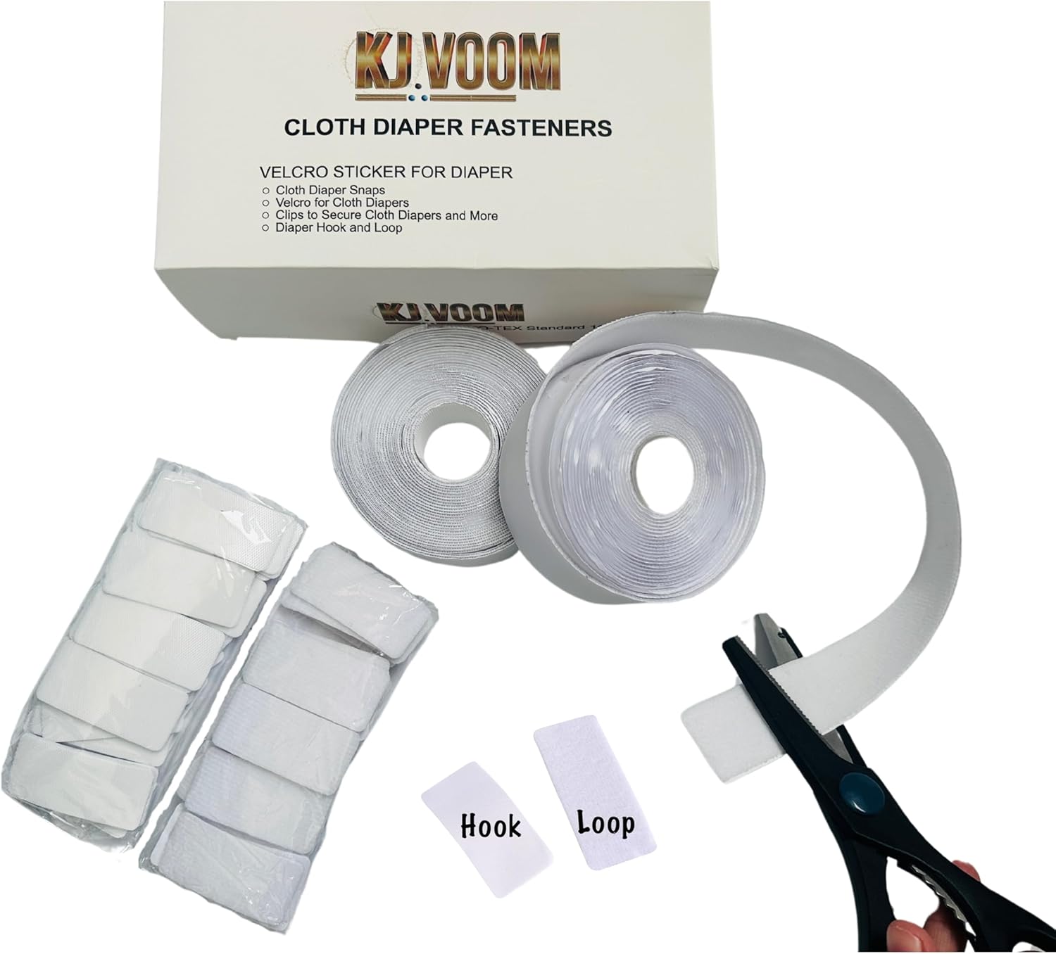 KJVOOM Adhesive Diaper Closures 100-Sheets 2 Rolls