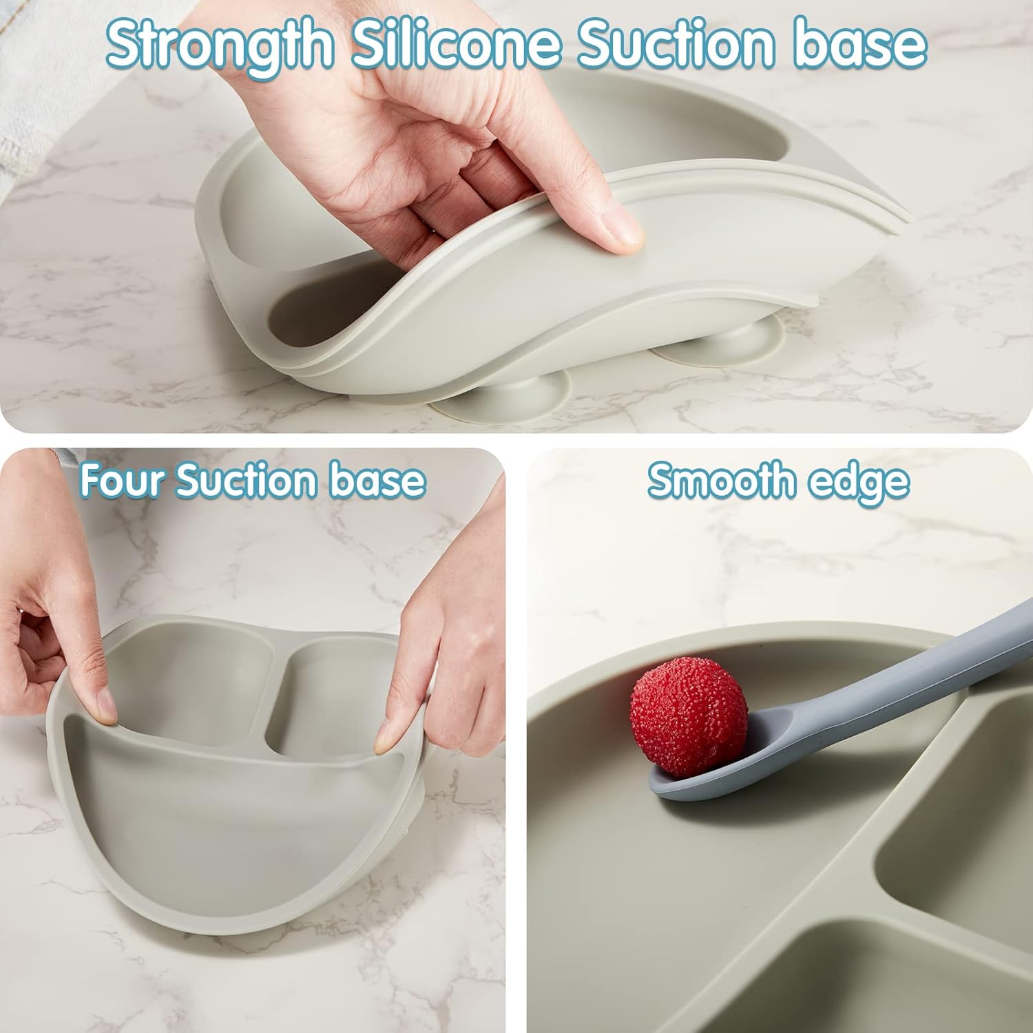 Chengu 9 Pcs Silicone Baby Suction Plates Bowls Feeding Set 1