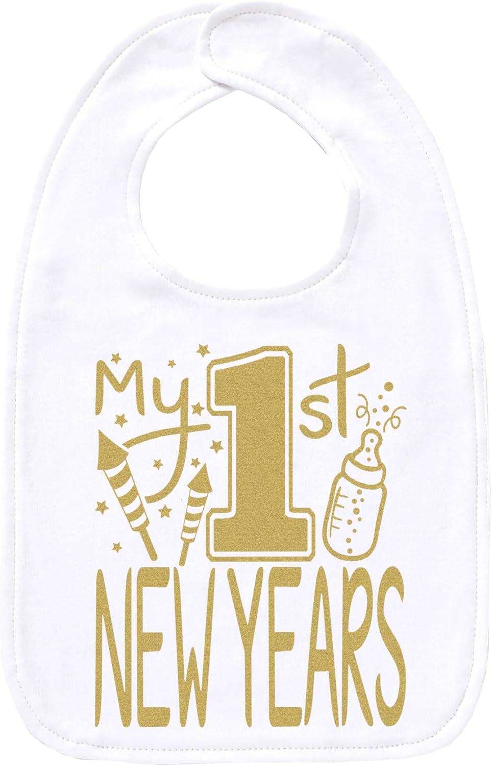 Aidens Corner My 1st New Year Gold Bib