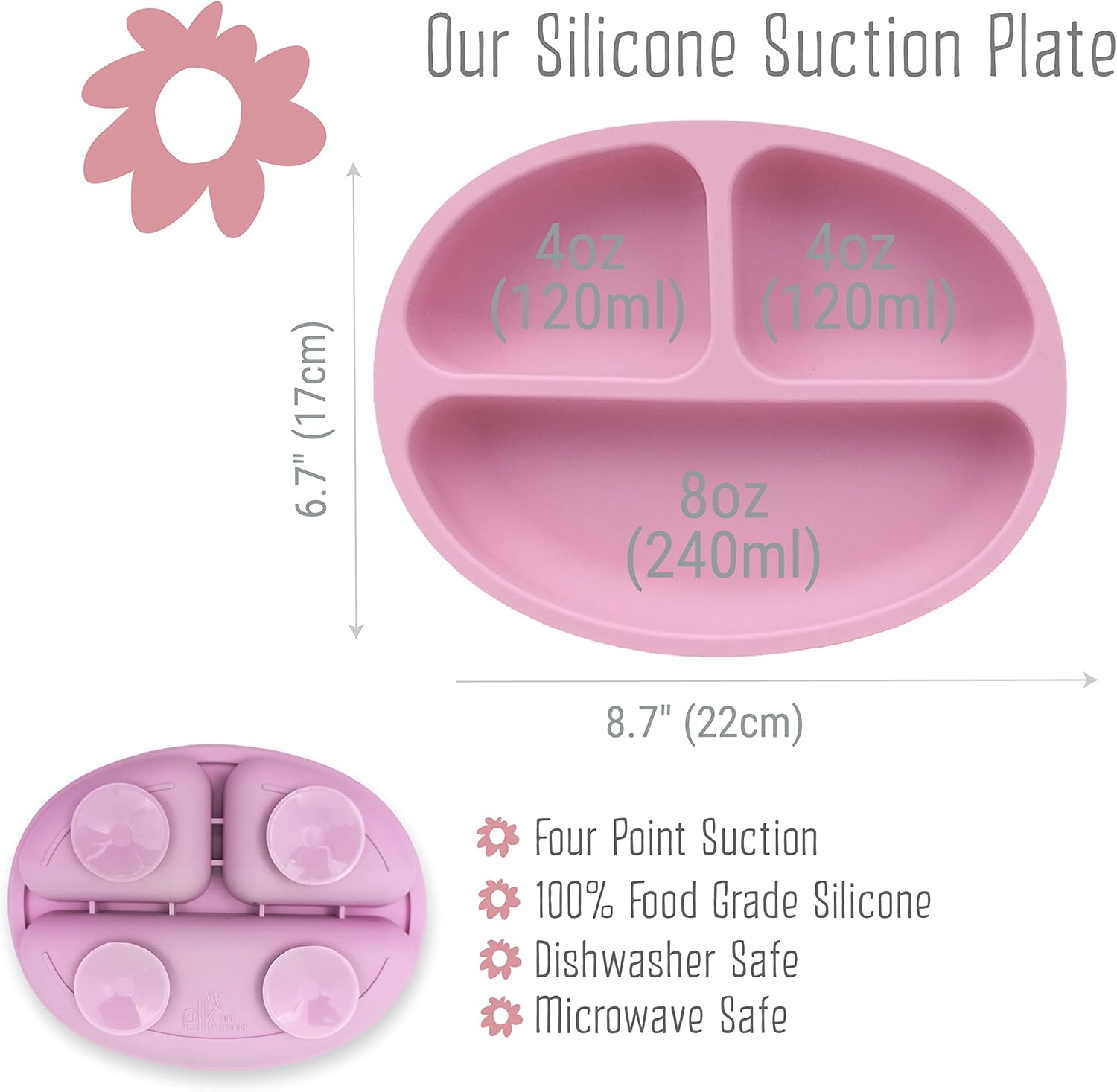 Elk and Friends Suction Plate Stainless Steel Feeding Set for Babies