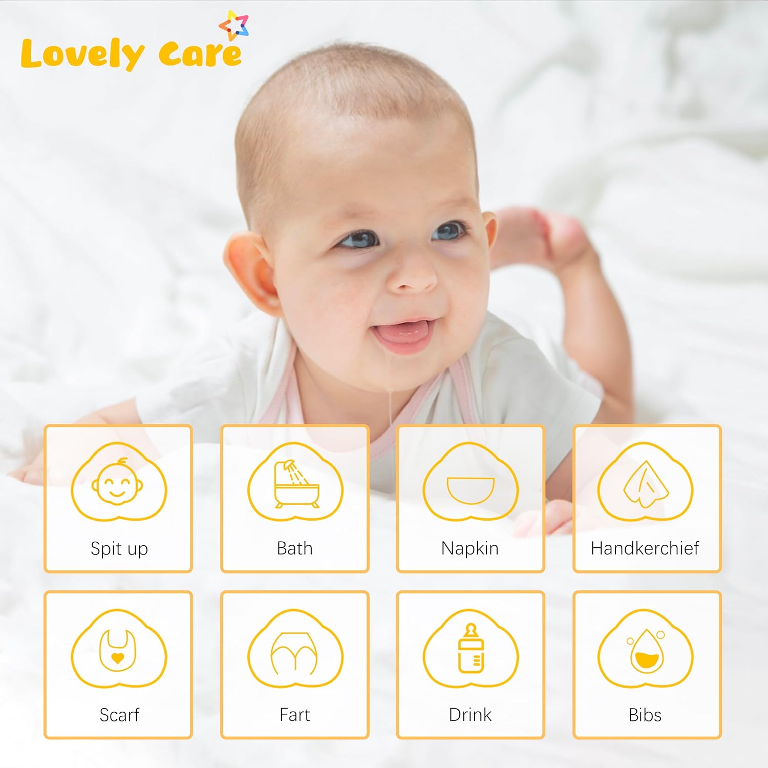12 Pack Muslin Burp Cloths - 20x10 Extra Soft Brown