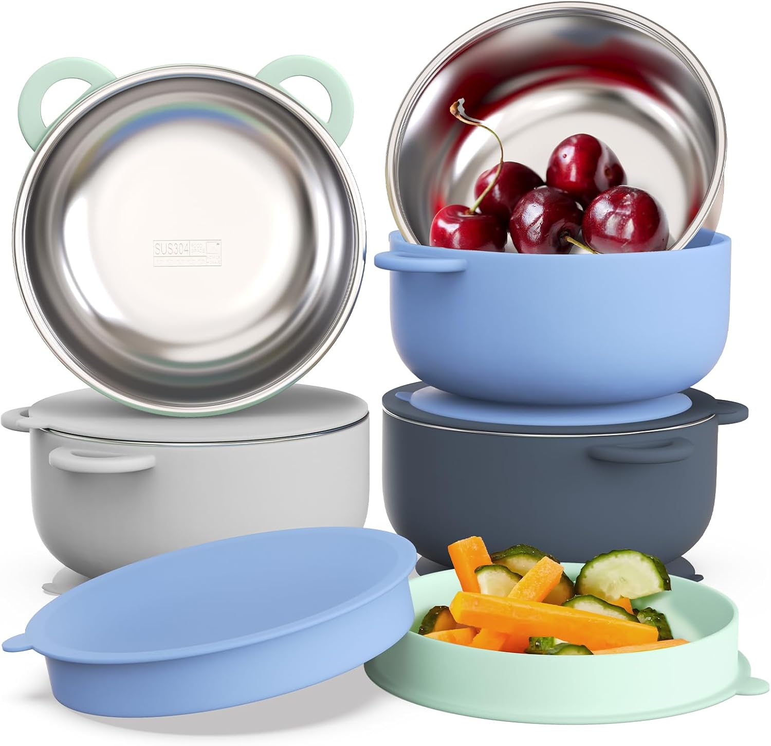 Bakpoco Baby Suction Bowls 4-Pack Ocean Explorer Set