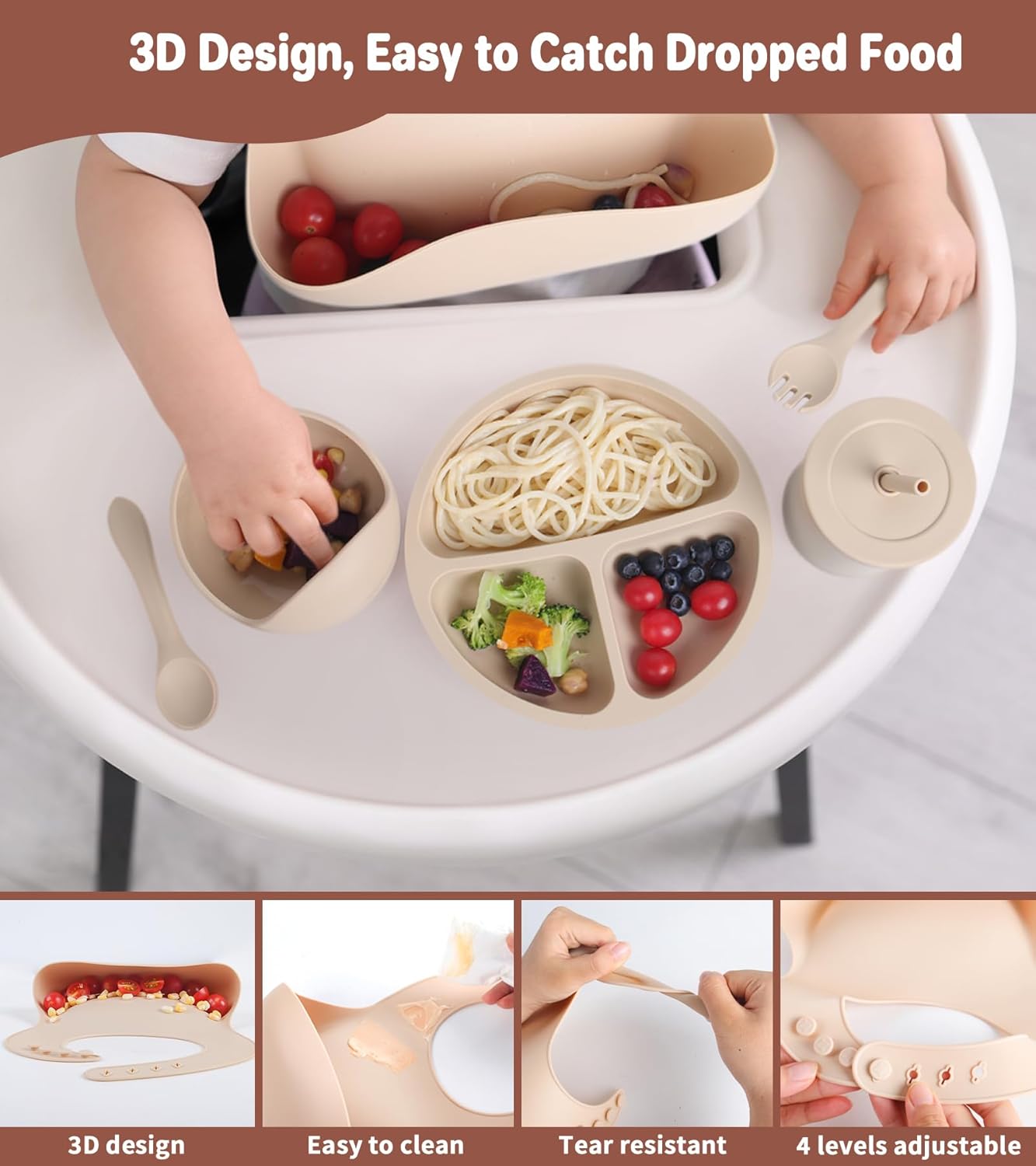 ECLIP Silicone Baby Feeding Set 10 Pcs