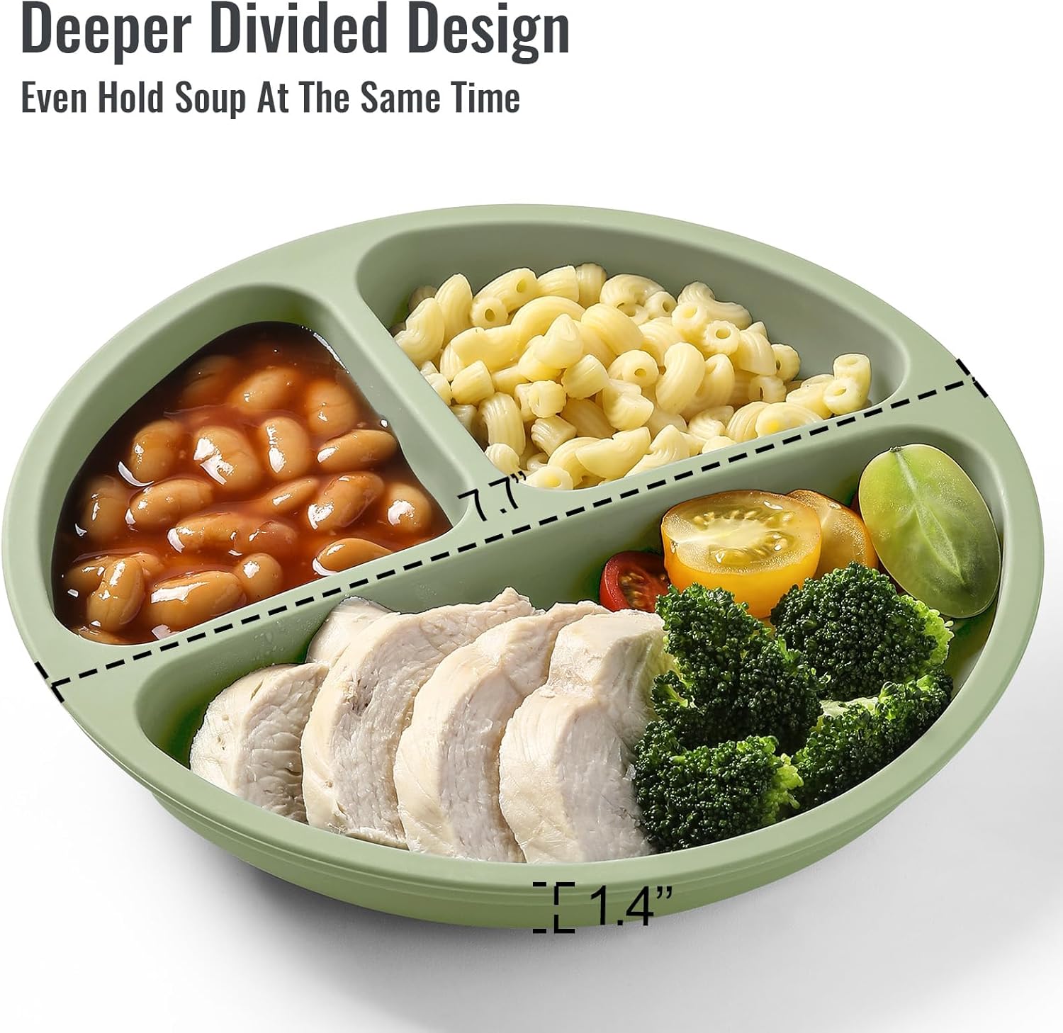 VITEVER Toddler Plates with Lids - 4 Pack Baby Plates