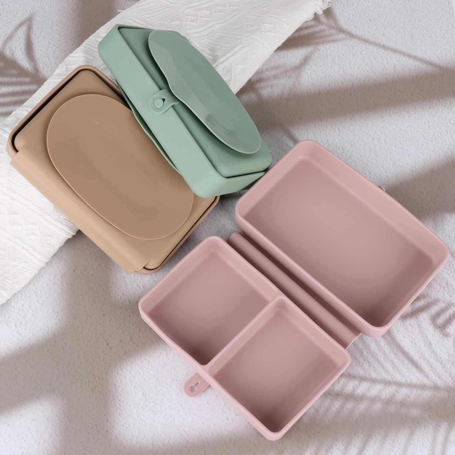 Nearbyme Foldable Silicone Baby Plate for Toddlers