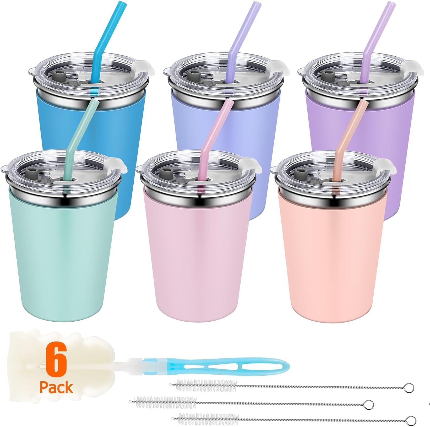 Rommeka 12oz Sippy Cups with Straws and Lids