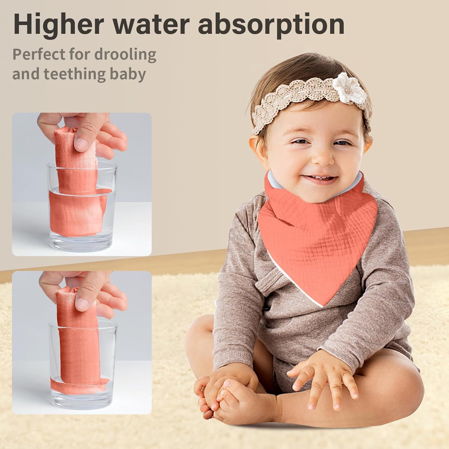 NISXABEBE Muslin Drooling Bibs for Baby Boy Girl