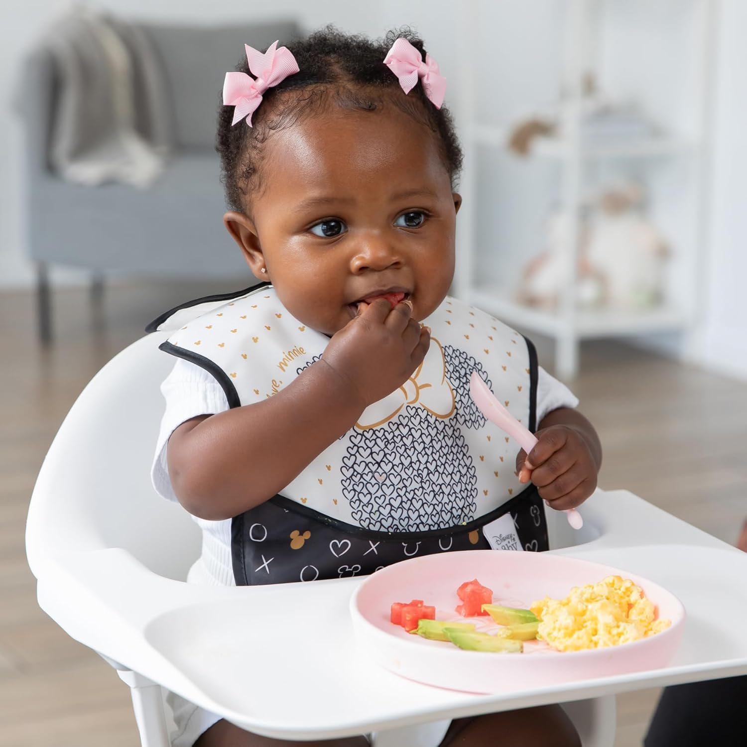 Disney Minnie Mouse Silicone Plate and Spoon Set for Babies and Kids