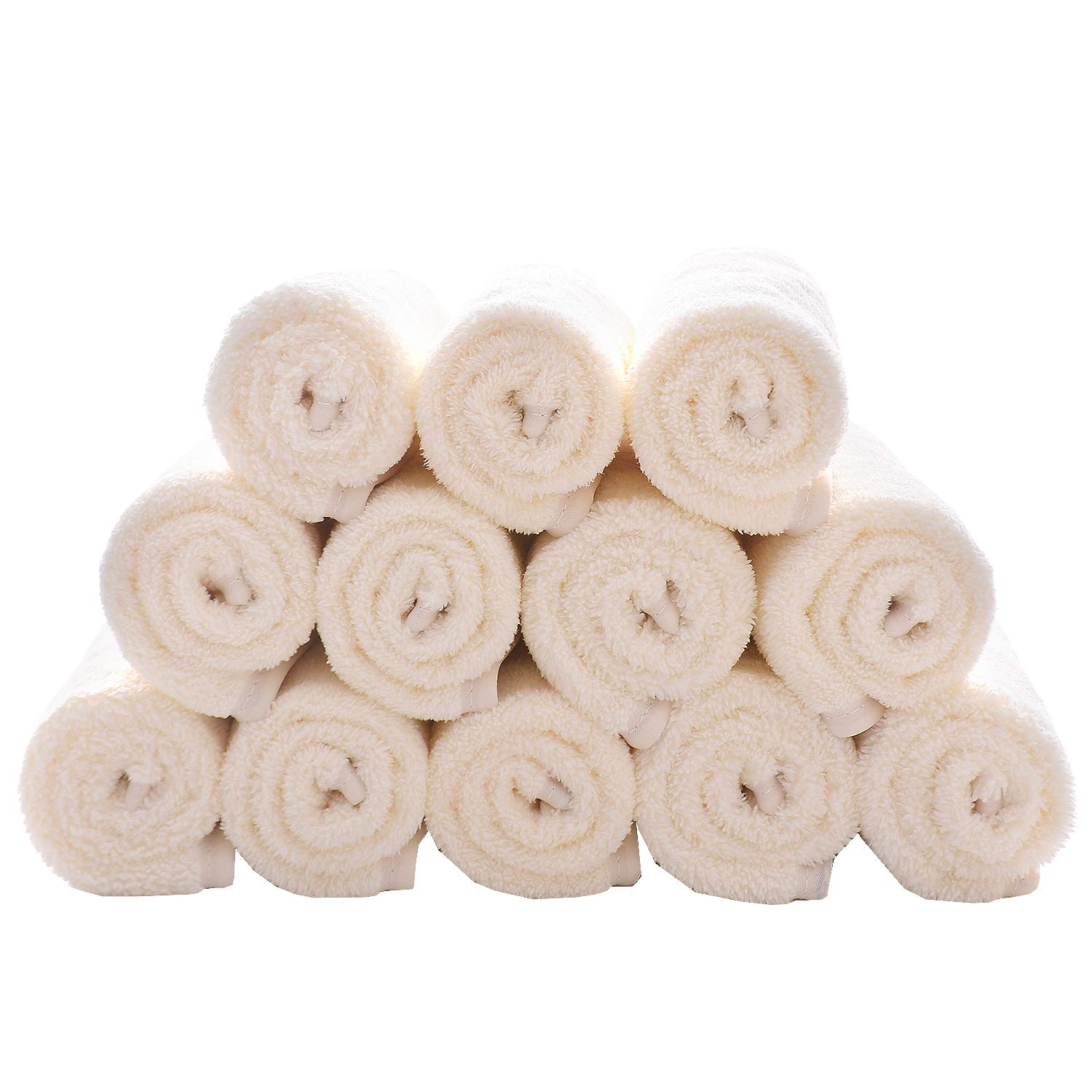 MUKIN Baby Washcloths Set 12 Pack 12x12 Inches