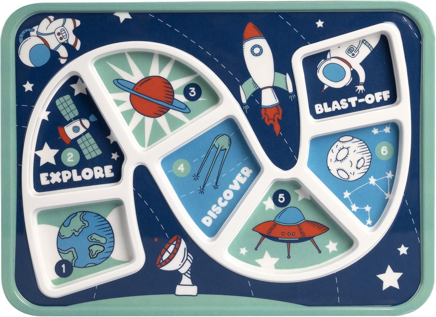 GSM Brands Kids Space Themed Dinner Plate