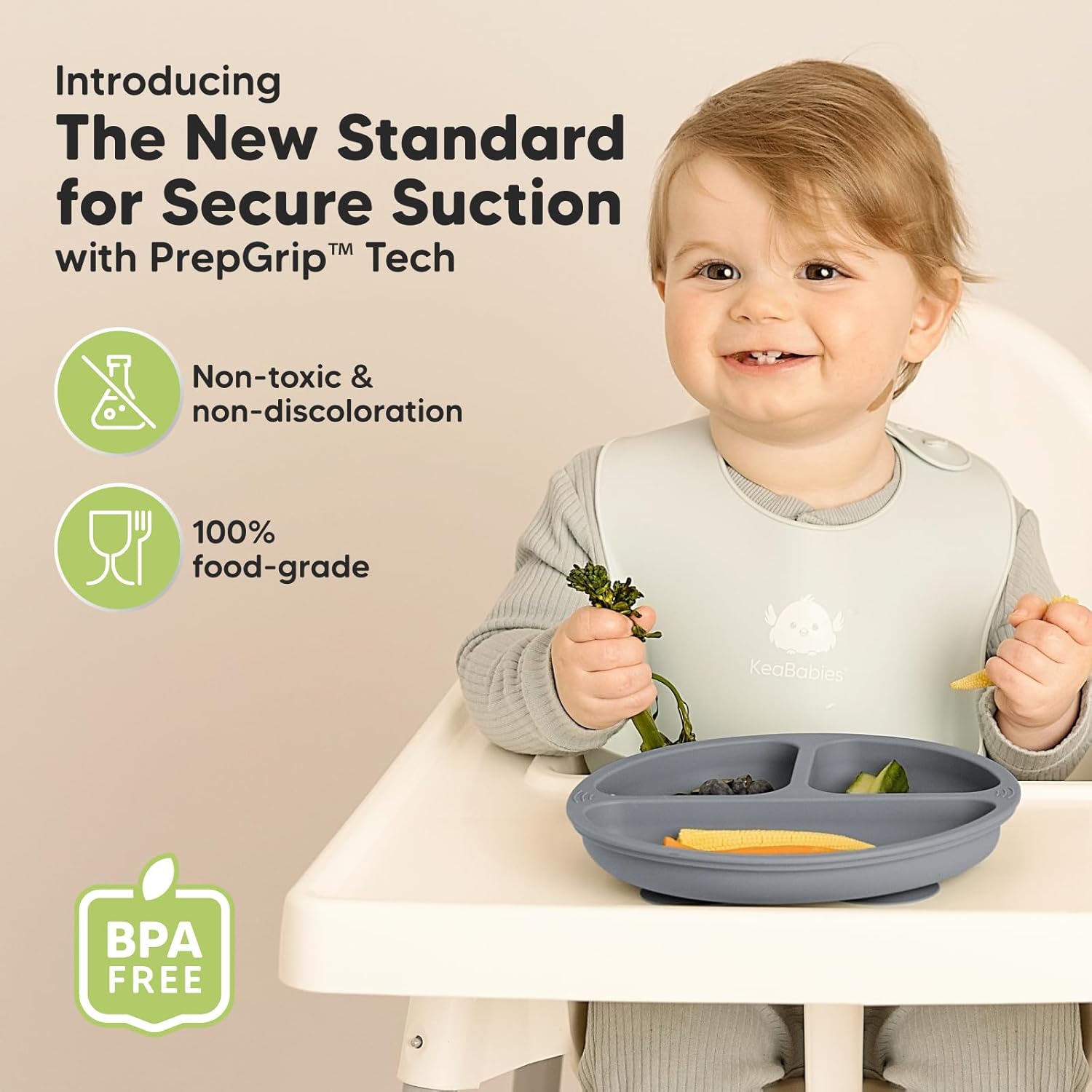 KeaBabies 2-Pack Suction Baby Bowls with Lids 1