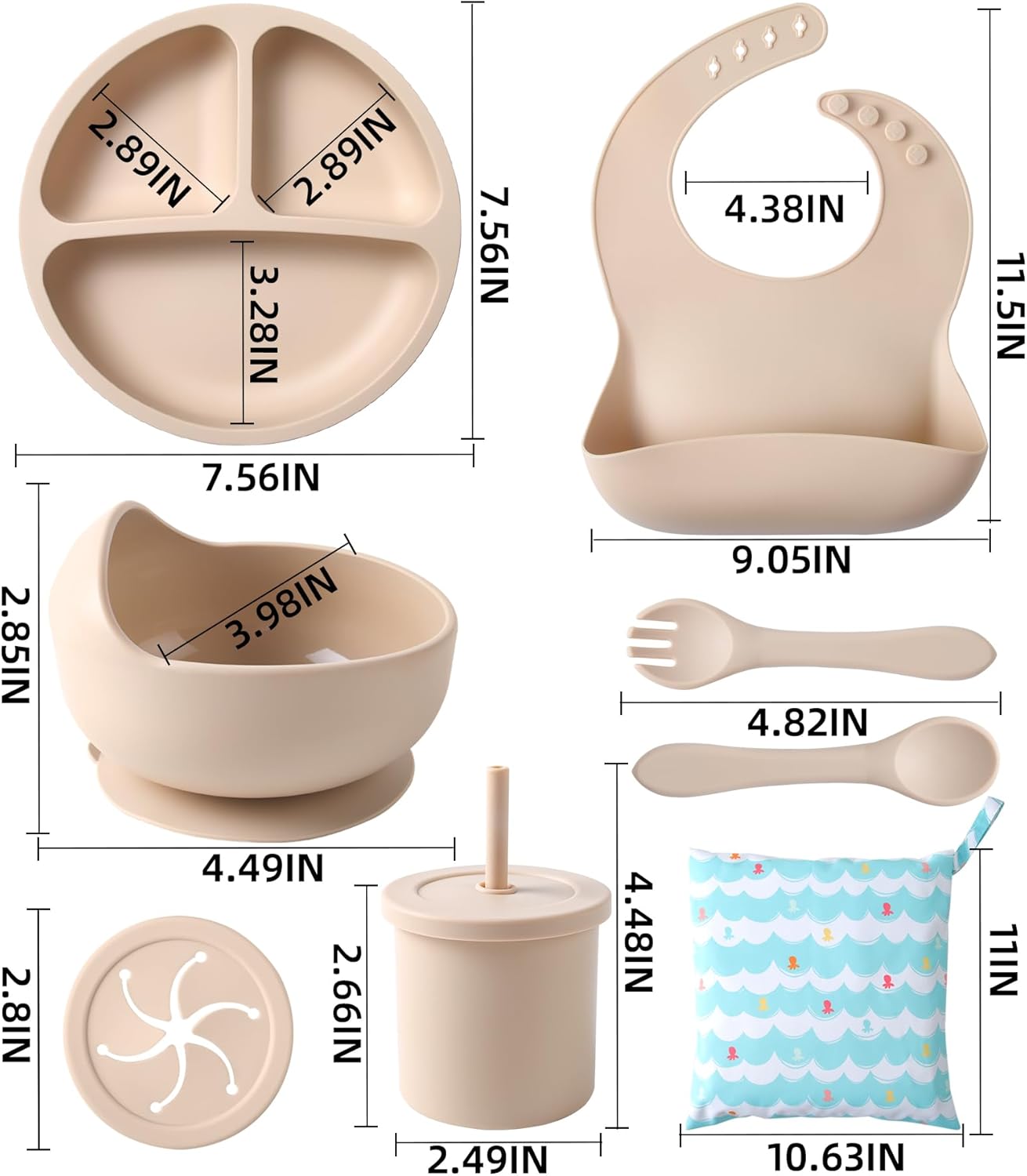 ECLIP Silicone Baby Feeding Set 10 Pcs