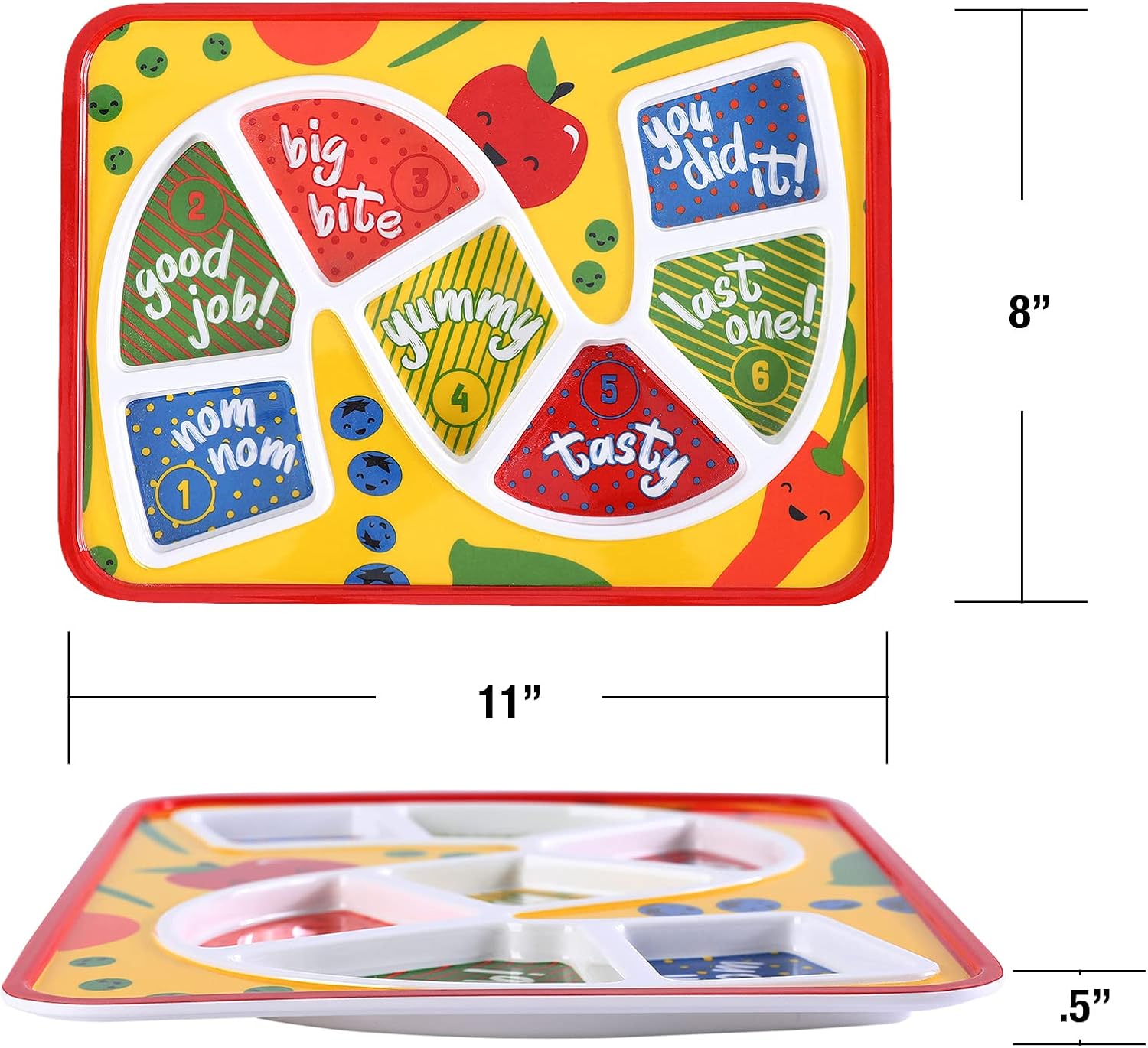 GSM Brands Kids Dinner Plate with Divided Portions 1