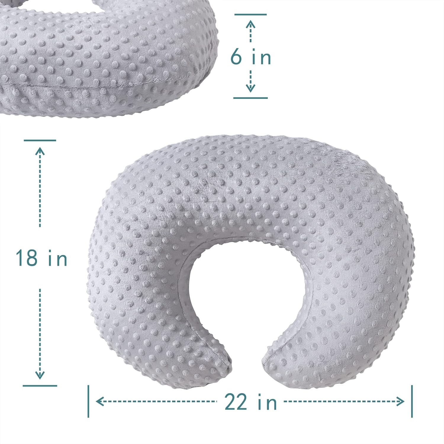 QUENESS Nursing Pillow with Soft Cover Tummy Time Bottle Feeding Support