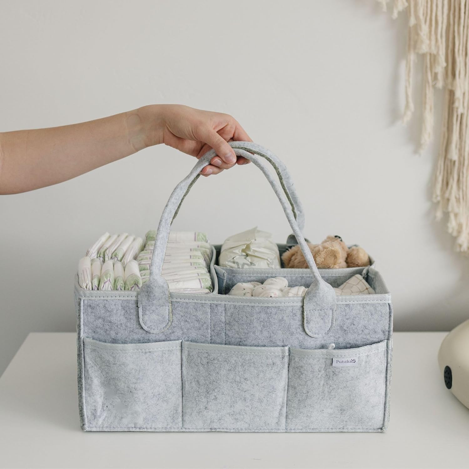 Putska Nursery Storage Basket - Diaper Caddy Organizer 1