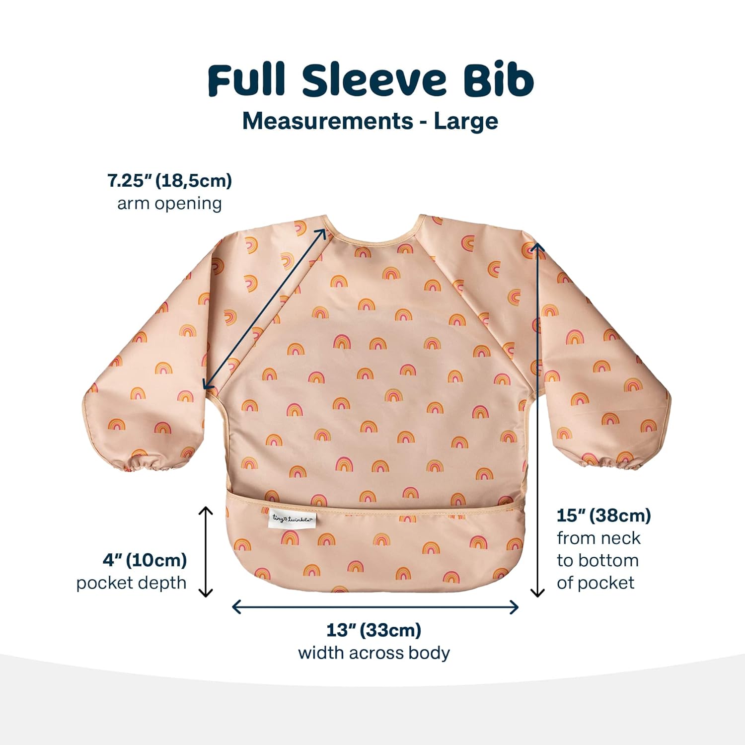 Tiny Twinkle Mess Proof Baby Bib with Sleeves