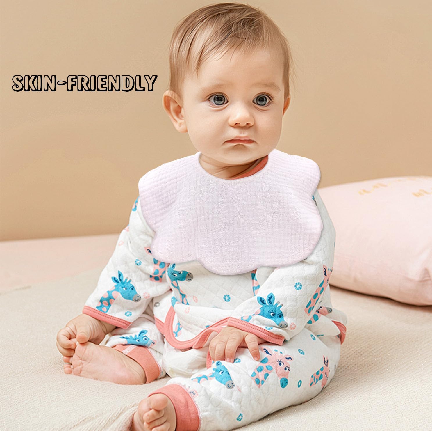 MUSBUY 12-Piece Baby Bibs Muslin Cotton Drooling Teething Bibs for Babies