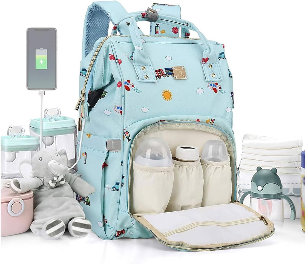 Camillemma Diaper Backpack with USB Charging Port