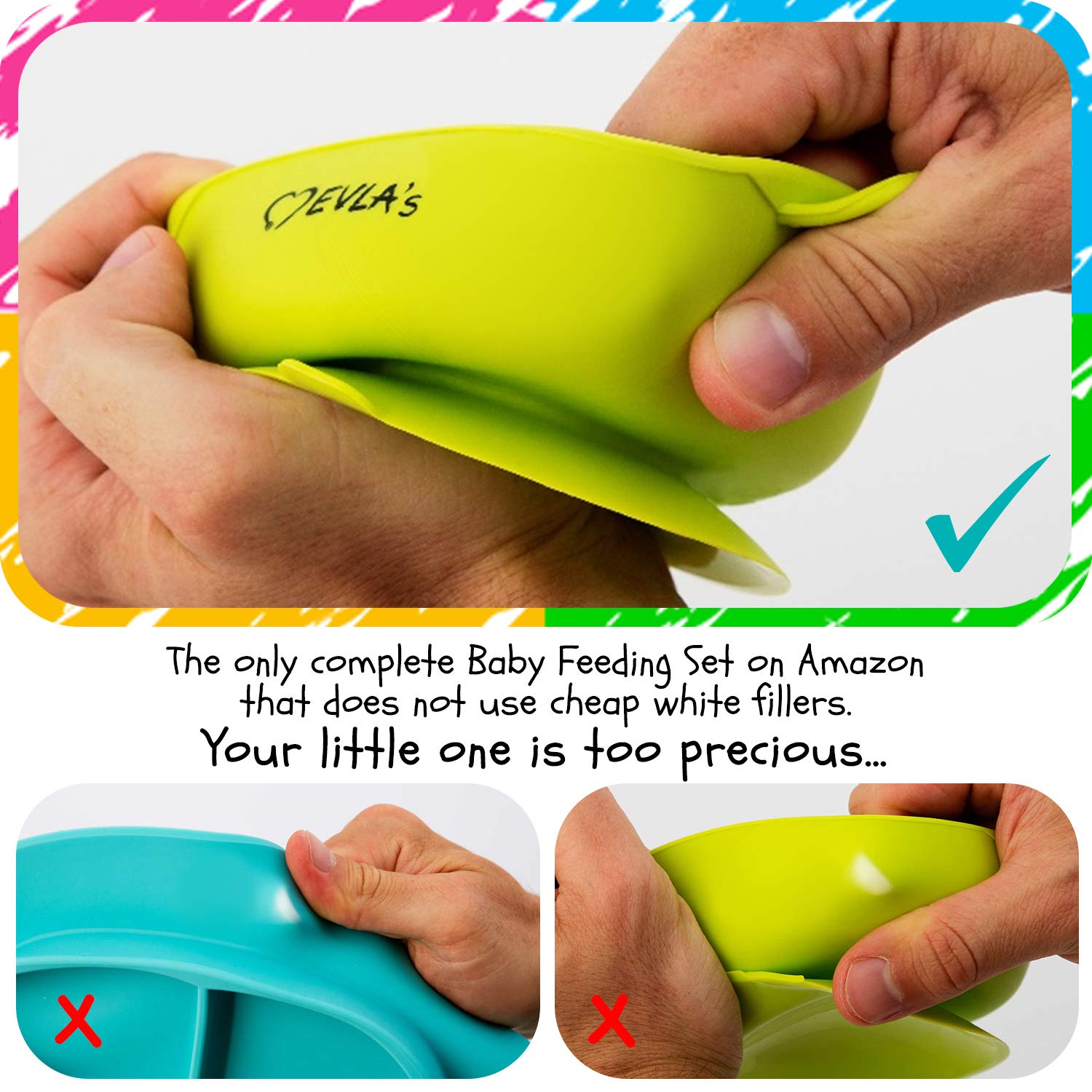 EVLAS Baby Feeding Set for Mess-Free Meals