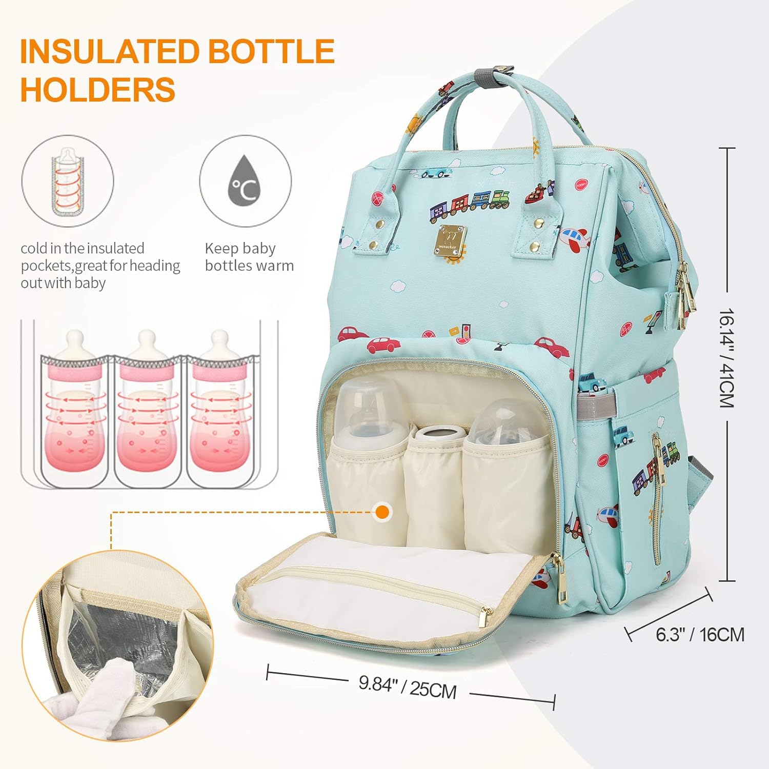 Camillemma Diaper Backpack with USB Charging Port