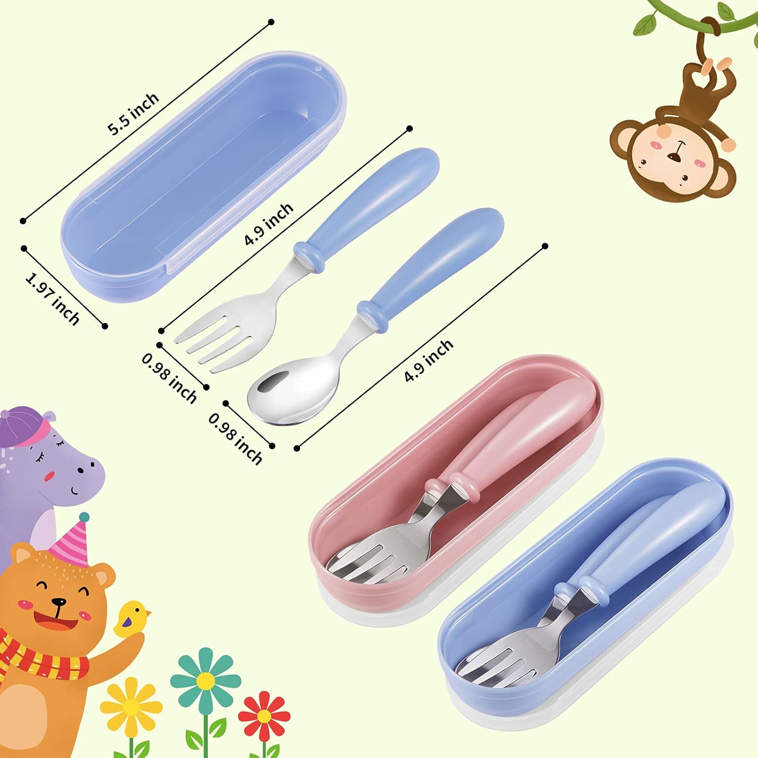 Kirecoo Toddler Stainless Steel Flatware Set