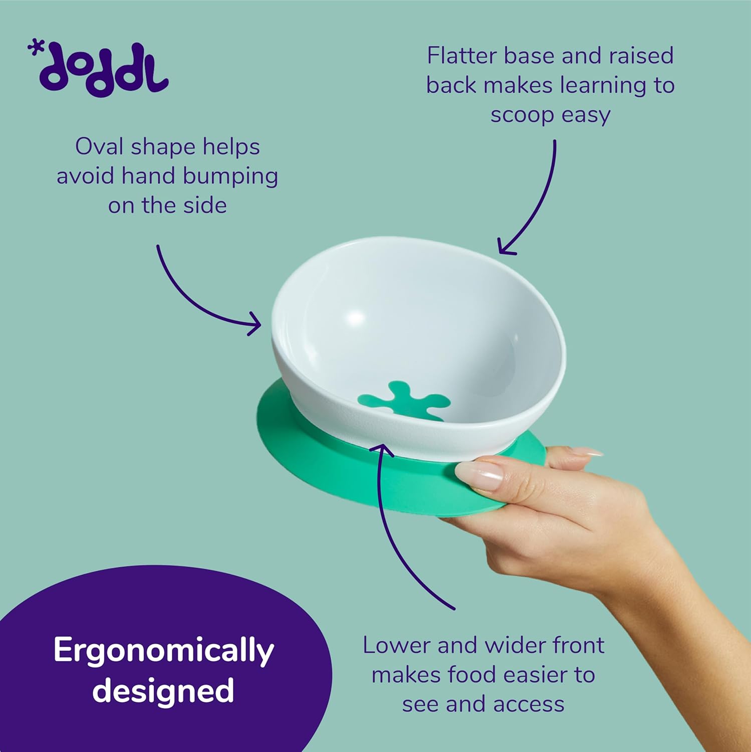 Doddl Toddler Suction Bowl for Self Feeding 1-3 Years