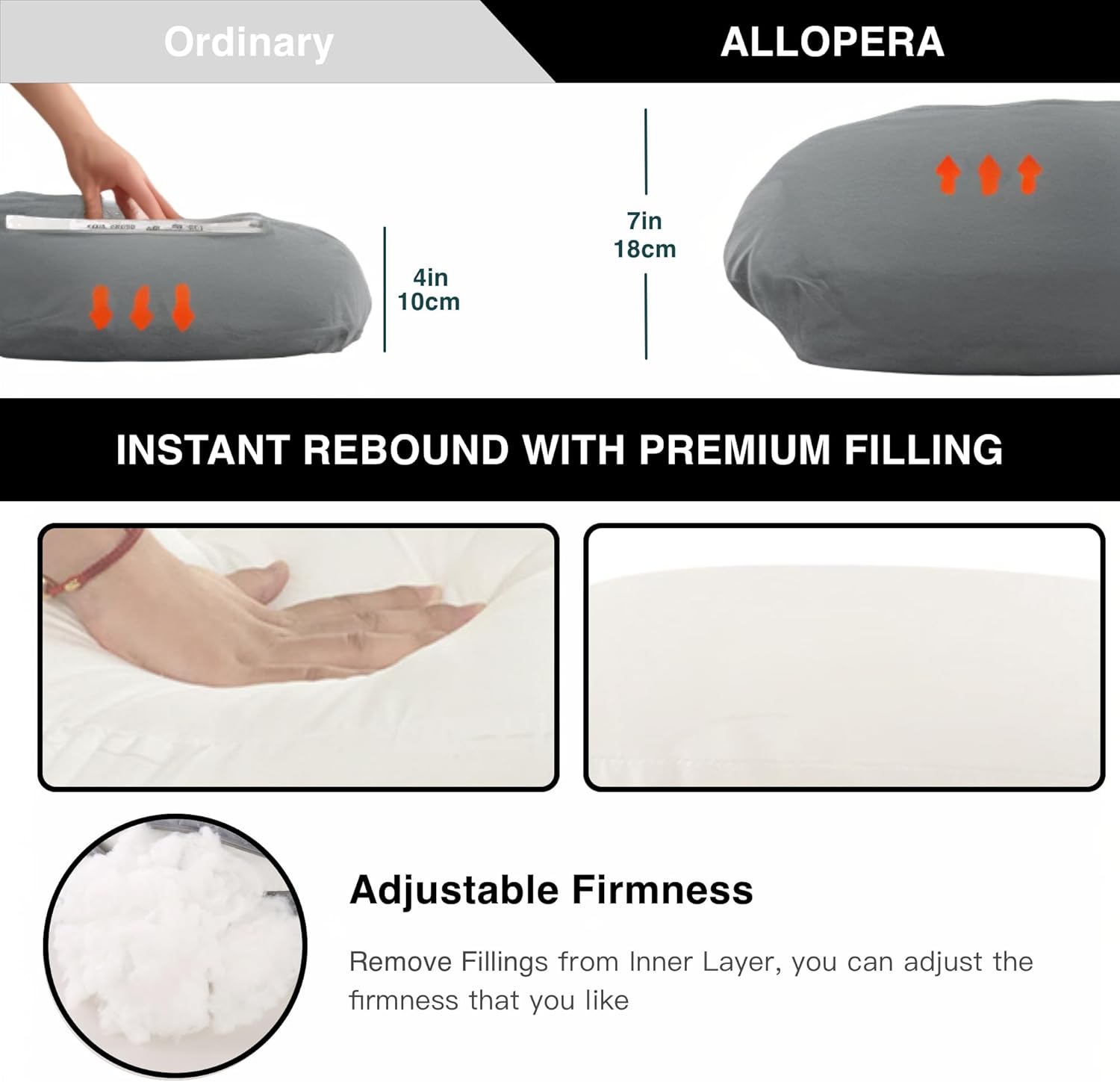 ALLOPERA Full-Body Maternity Pillow with Velvet Cover