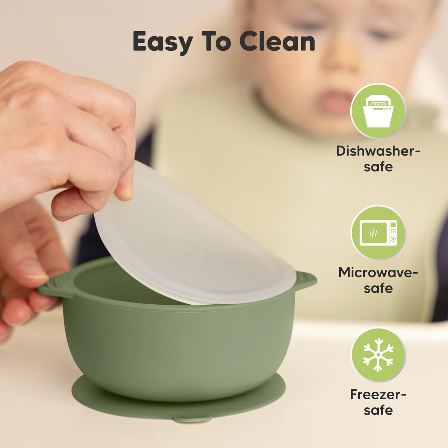KeaBabies 2-Pack Suction Baby Bowls with Lids and Utensils Set 1