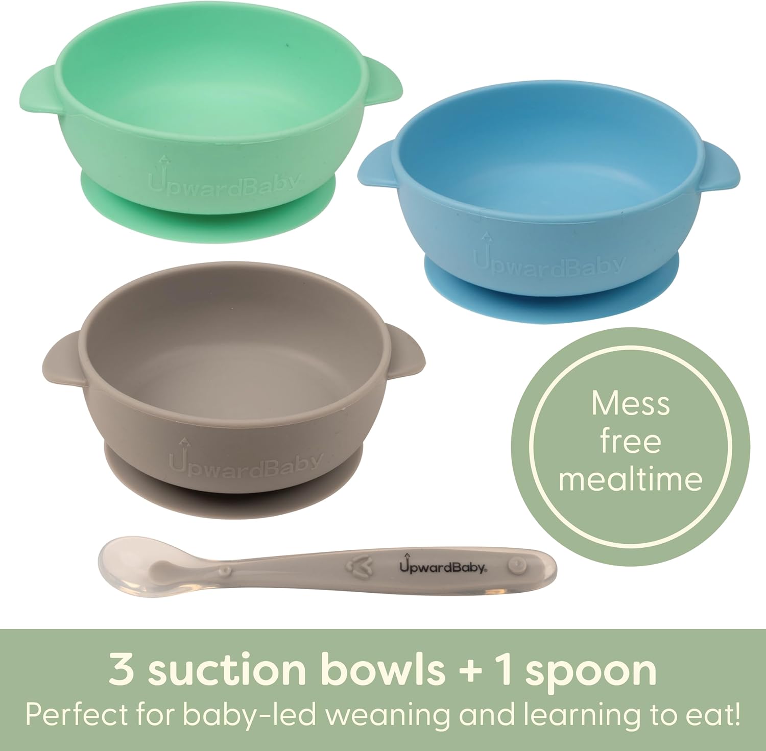 UpwardBaby Silicone Suction Bowls for Baby Toddlers