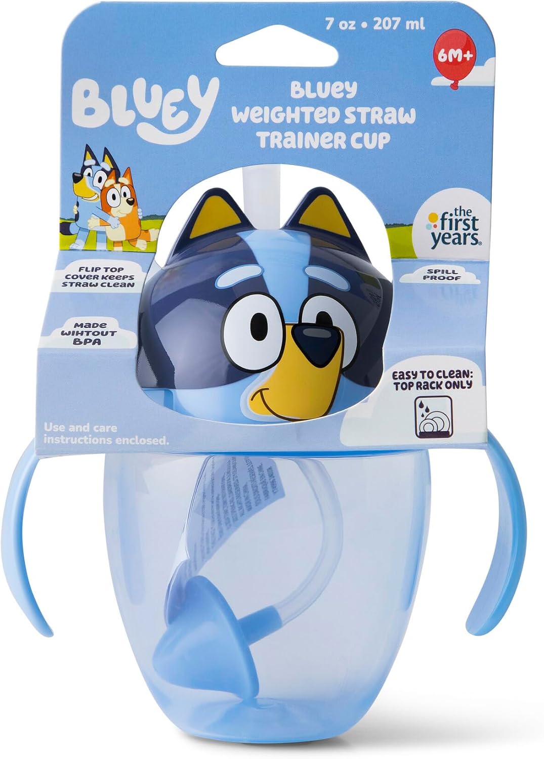 The First Years Bluey Weighted Straw Cup for Toddlers