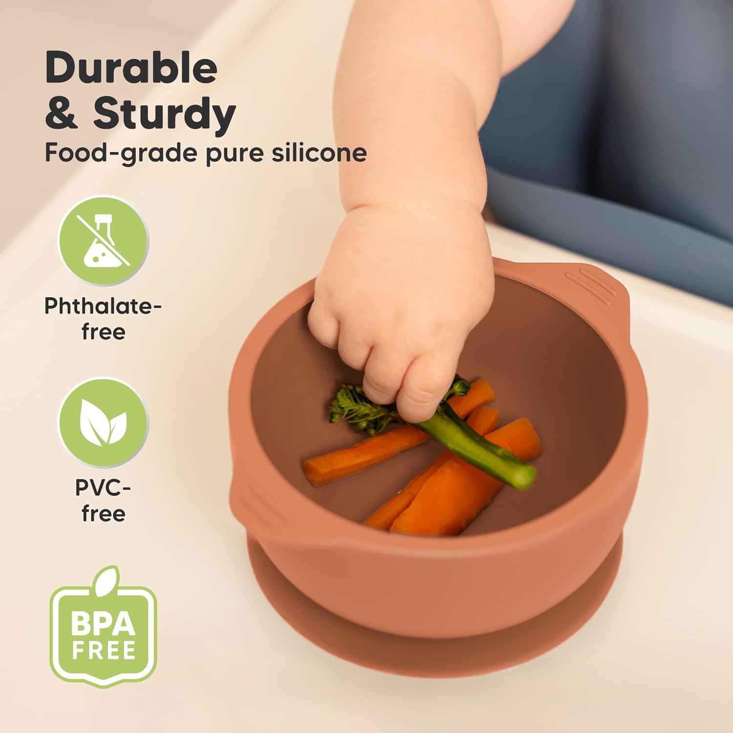 KeaBabies 2-Pack Suction Bowls with Lids and 12-Pack Food Containers