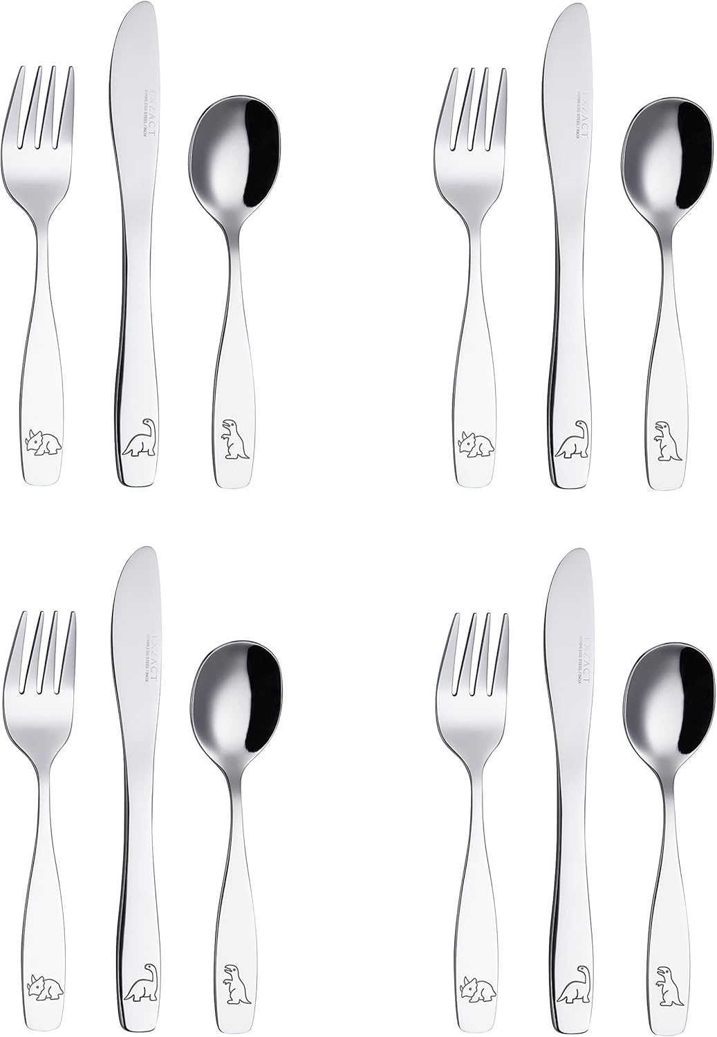 Exzact Kids Flatware Set 12pcs with Dinosaurs