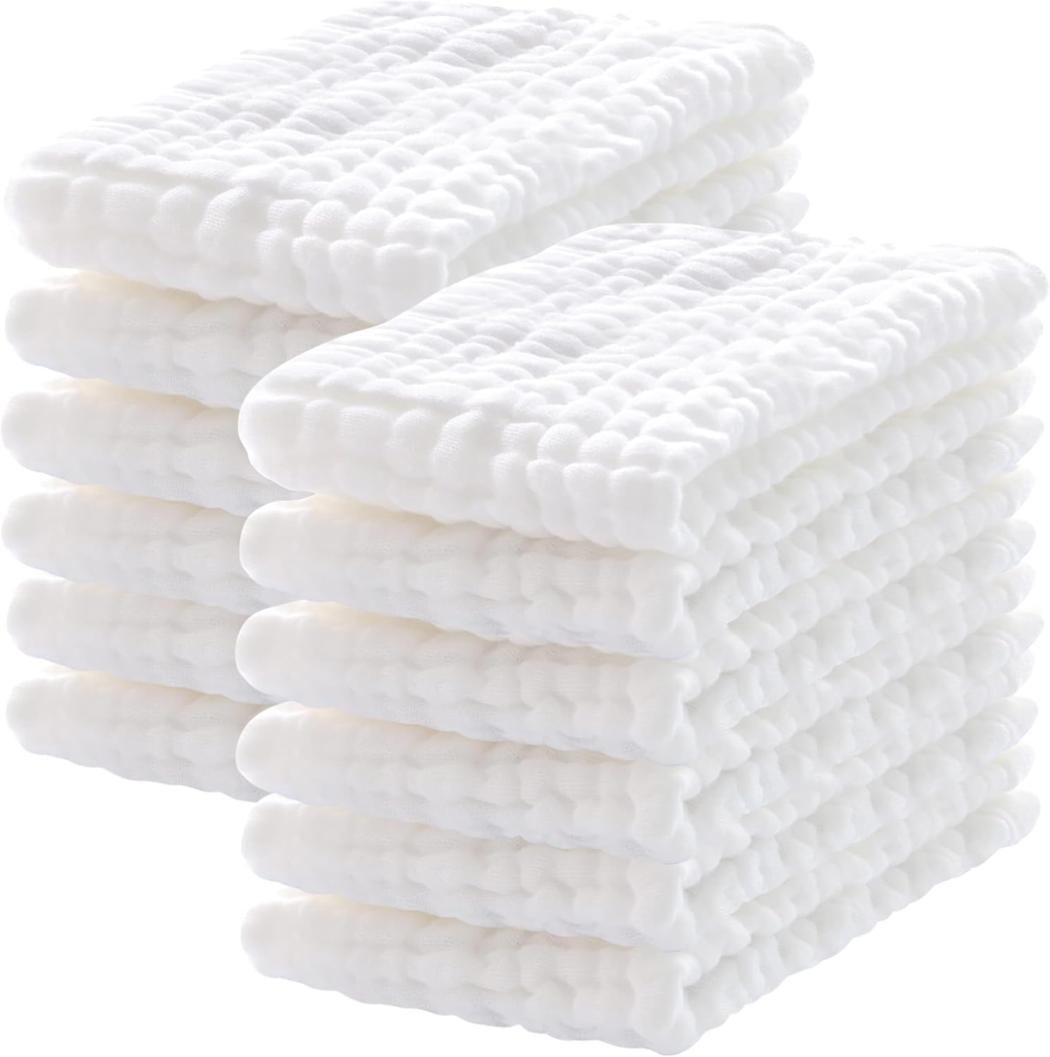 Lovely Care 12 Pack Muslin Burp Cloths 20x10 Inch