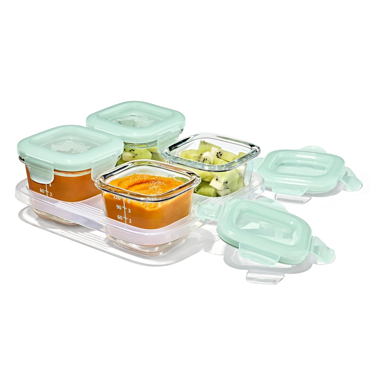 OXO Tot Glass Food Storage Containers 4 oz Opal