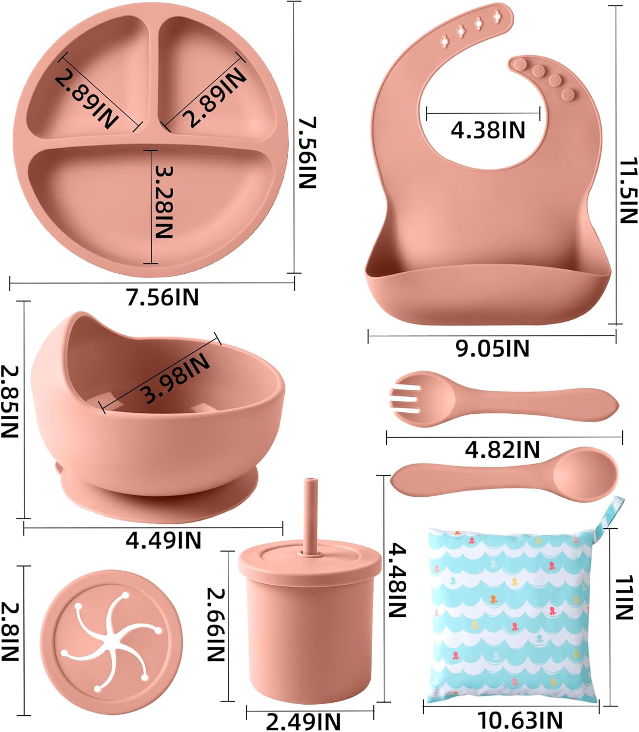 ECLIP Silicone Baby Feeding Set 10pcs