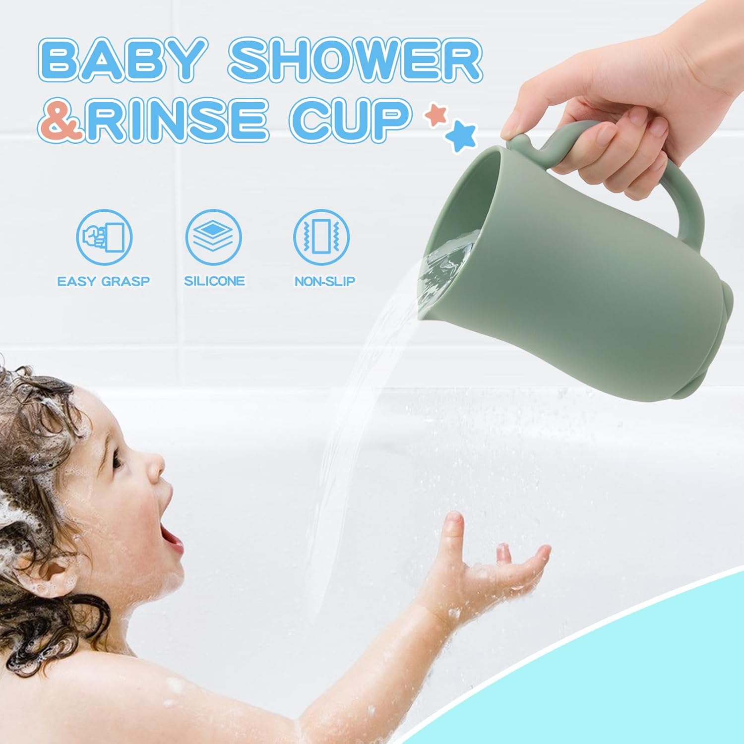 MANDOO Baby Bath Rinse Cup - Light Green 1
