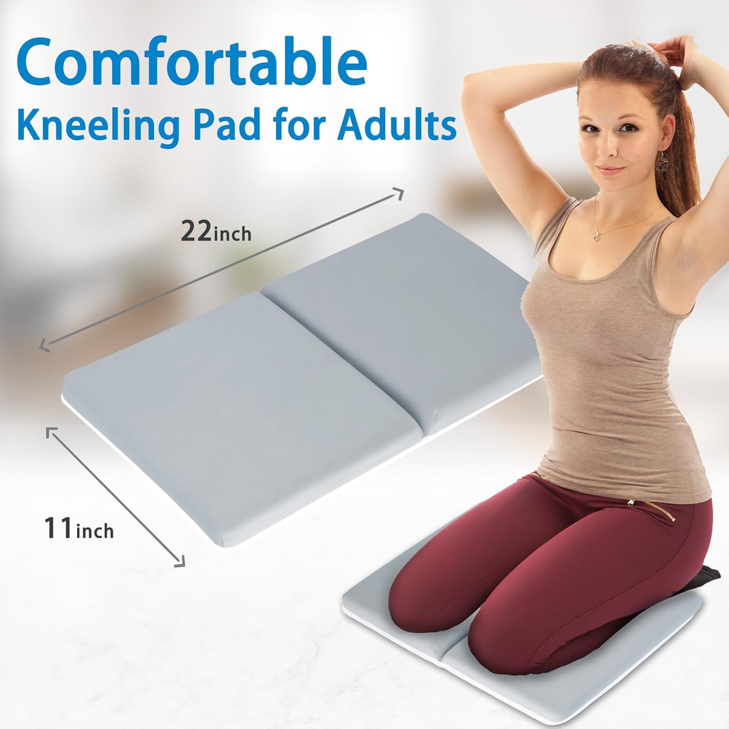 JJGoo Bath Kneeler with Elbow Rest Pad Set - Gray 1