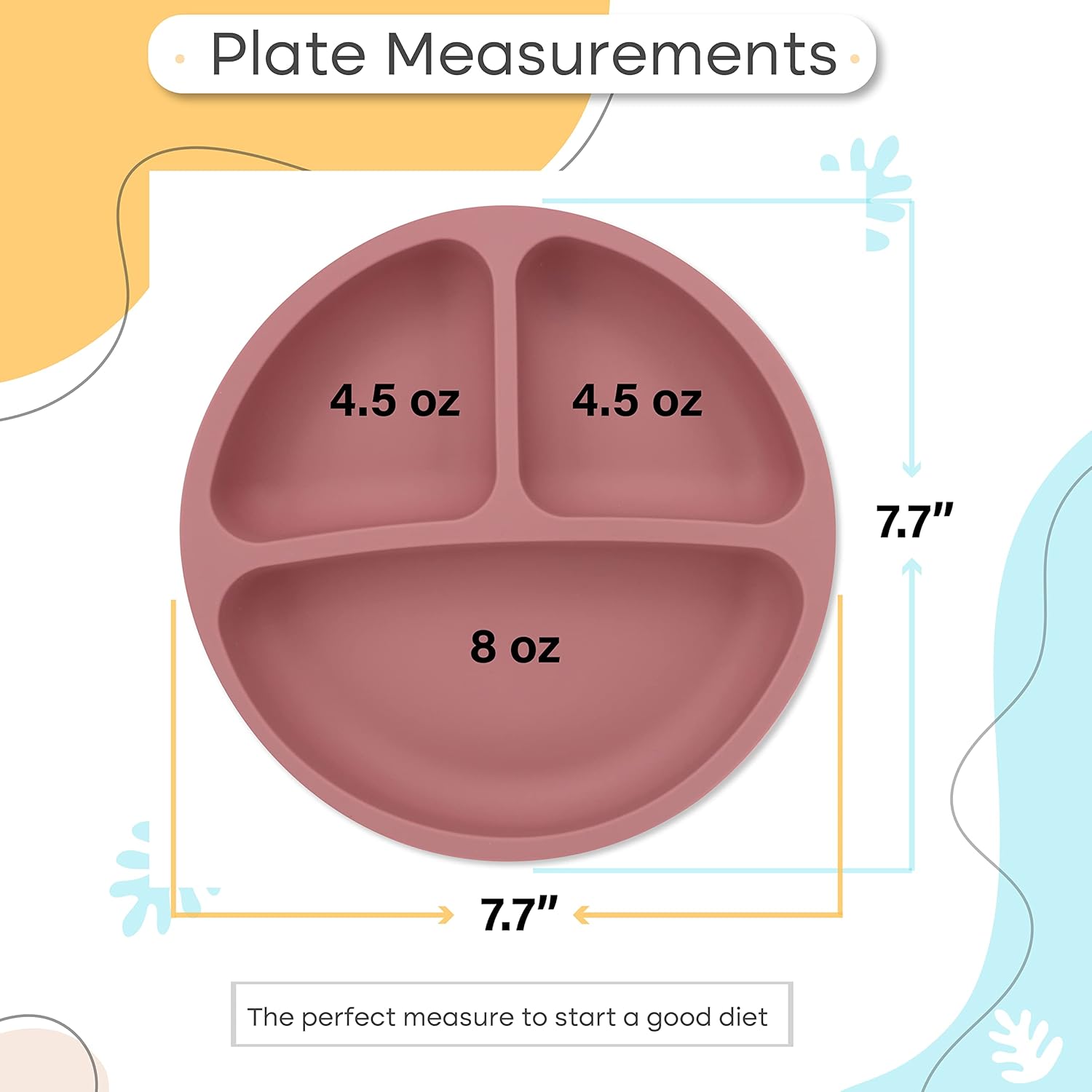 RYASHOP Silicone Baby Plates with Suction