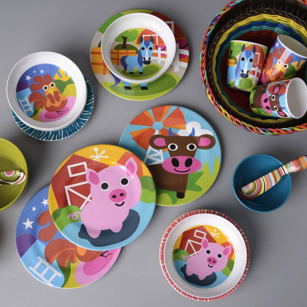French Bull 4pc Farm Plate Set for Kids