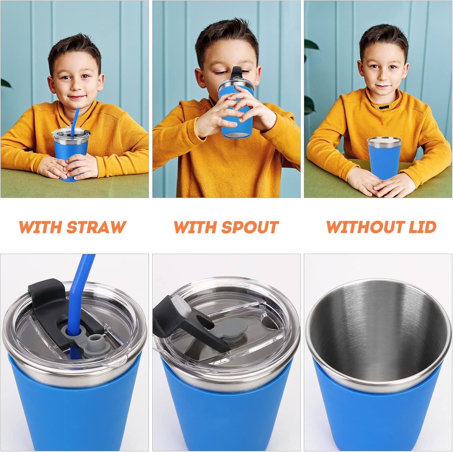 Vermida 12oz Kids Cups with Lids and Straws 5 Pack 1