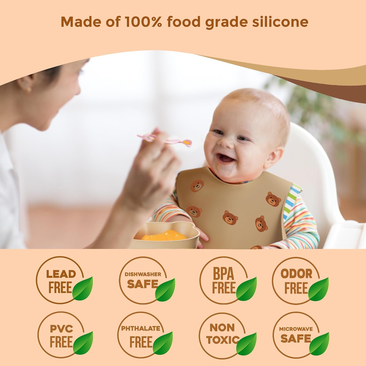 Silicone Baby Feeding Set 7 Piece for 6 Months