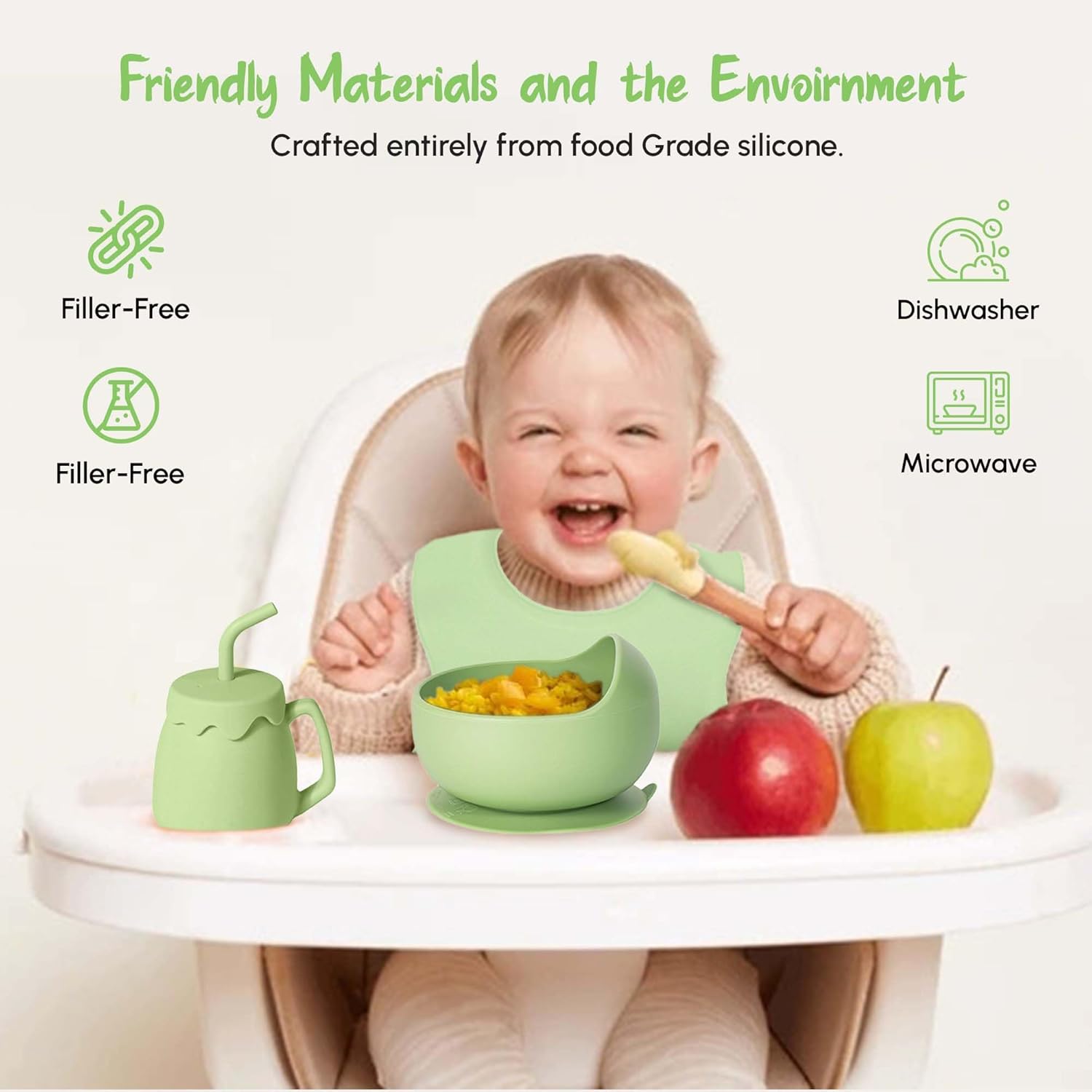CuddleBubs 10-Piece Silicone Baby Feeding Set