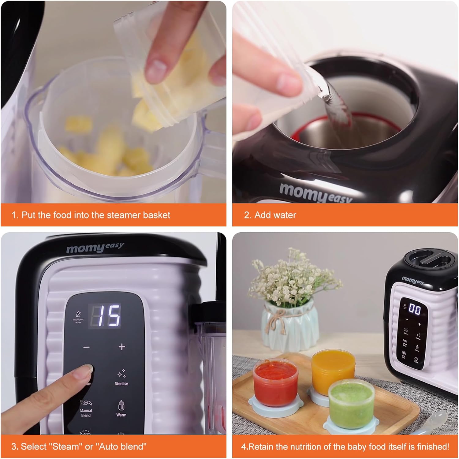 Momyeasy Baby Food Maker with Bottle Warmer