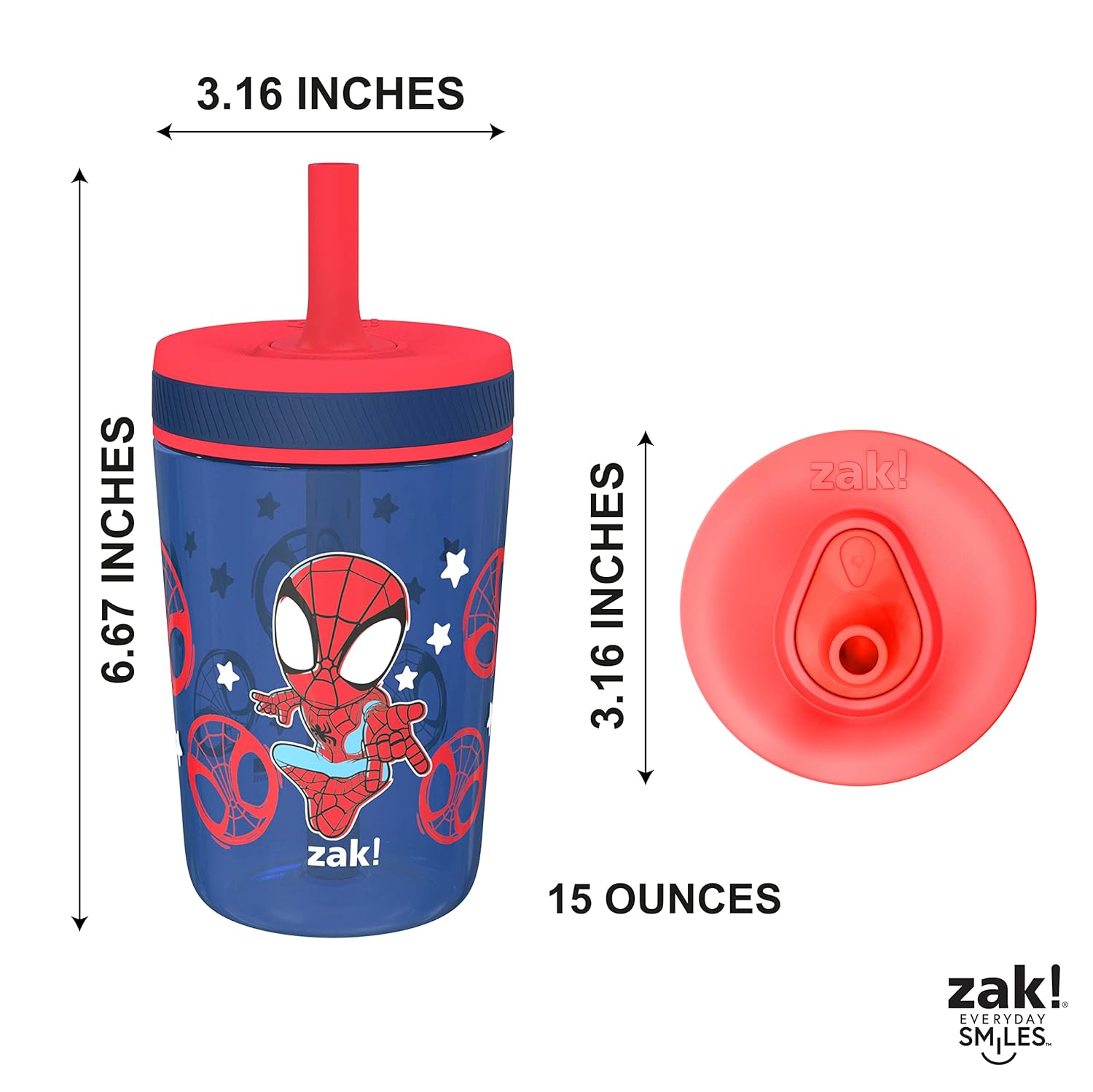 Zak Designs Marvel Spider-Man 15oz Sippy Cups 2-Pack