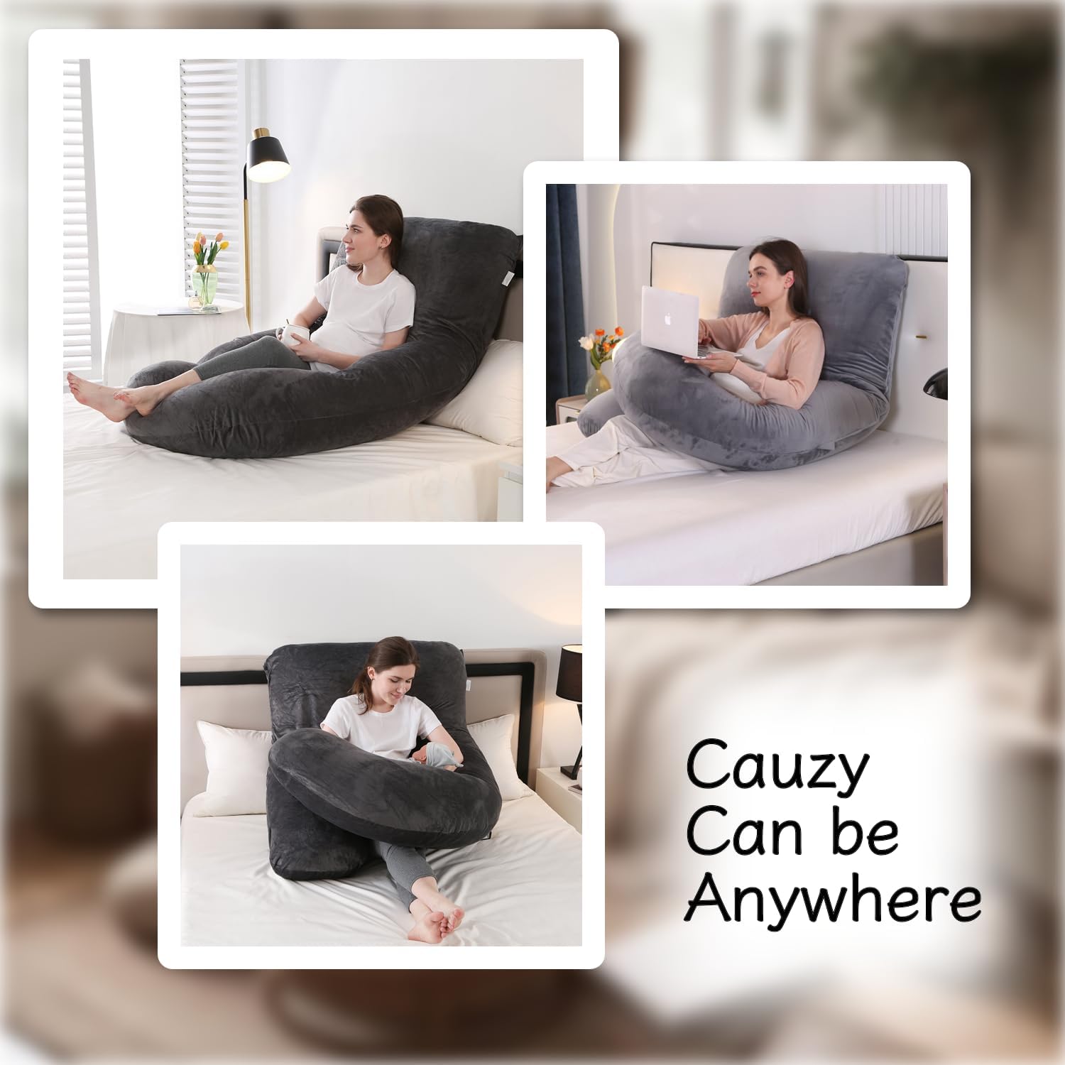 ALLOPERA Full-Body Maternity Pillow with Velvet Cover