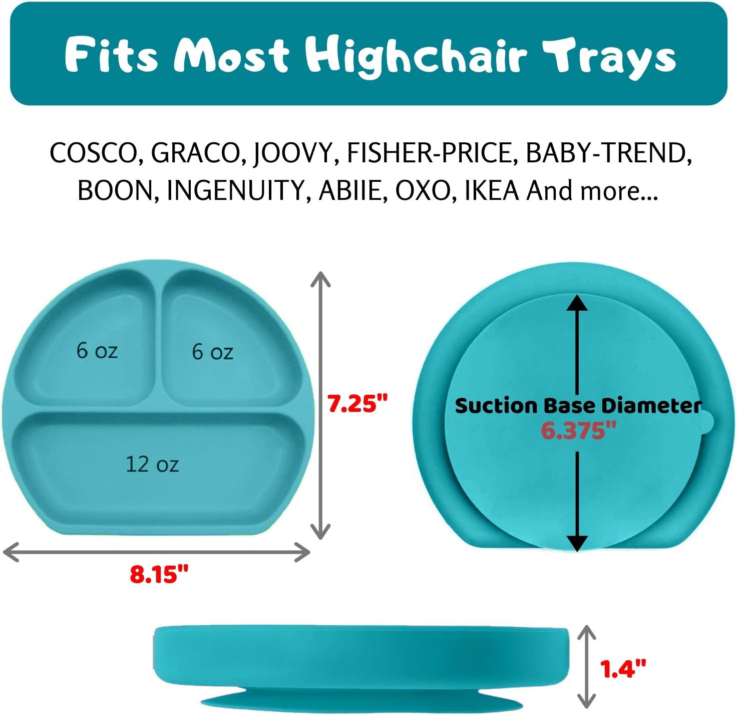 Silikong Suction Plate for Toddlers - Food Grade Safe