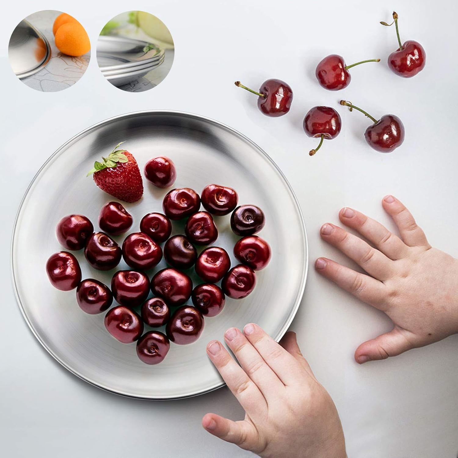 HaWare Toddler Stainless Steel Plates - 4 Pack