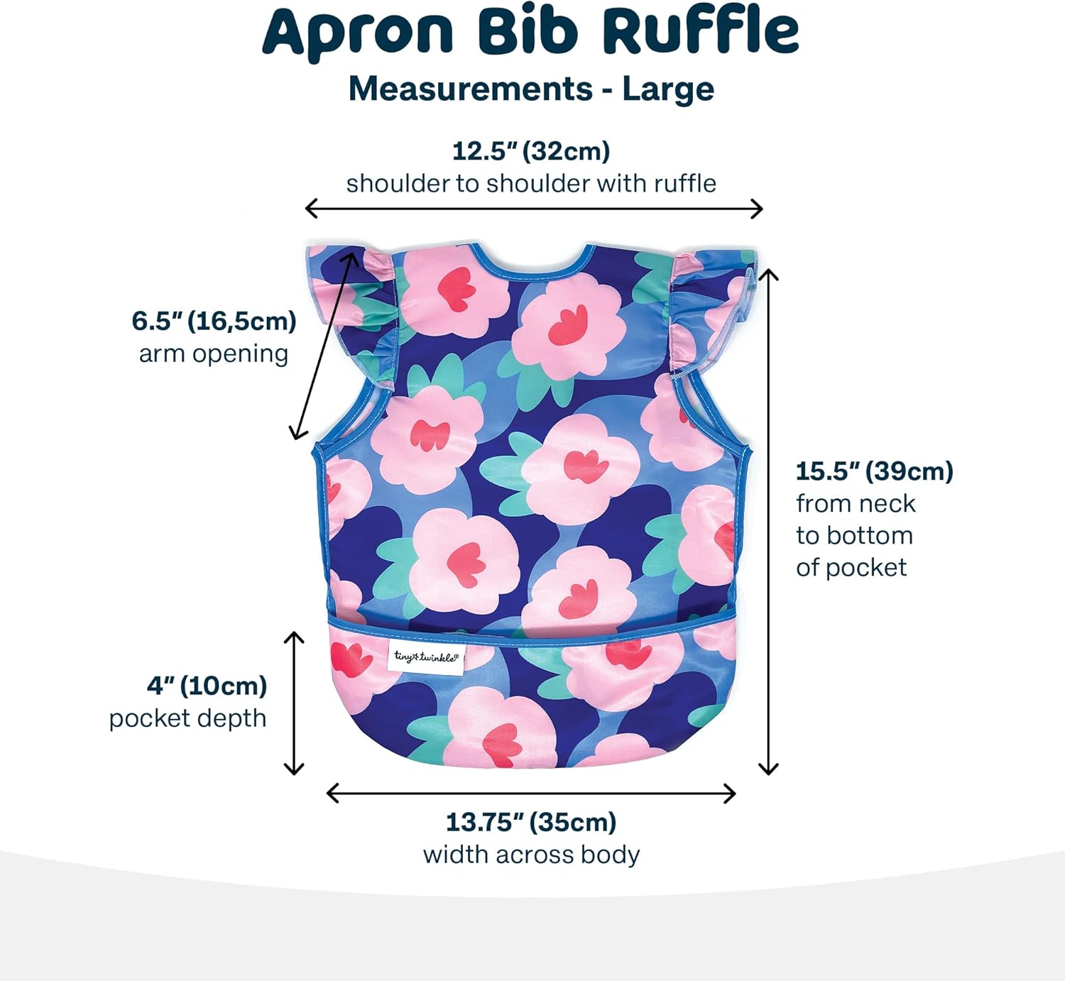Tiny Twinkle Mess Proof Baby Bib - Waterproof BPA Free